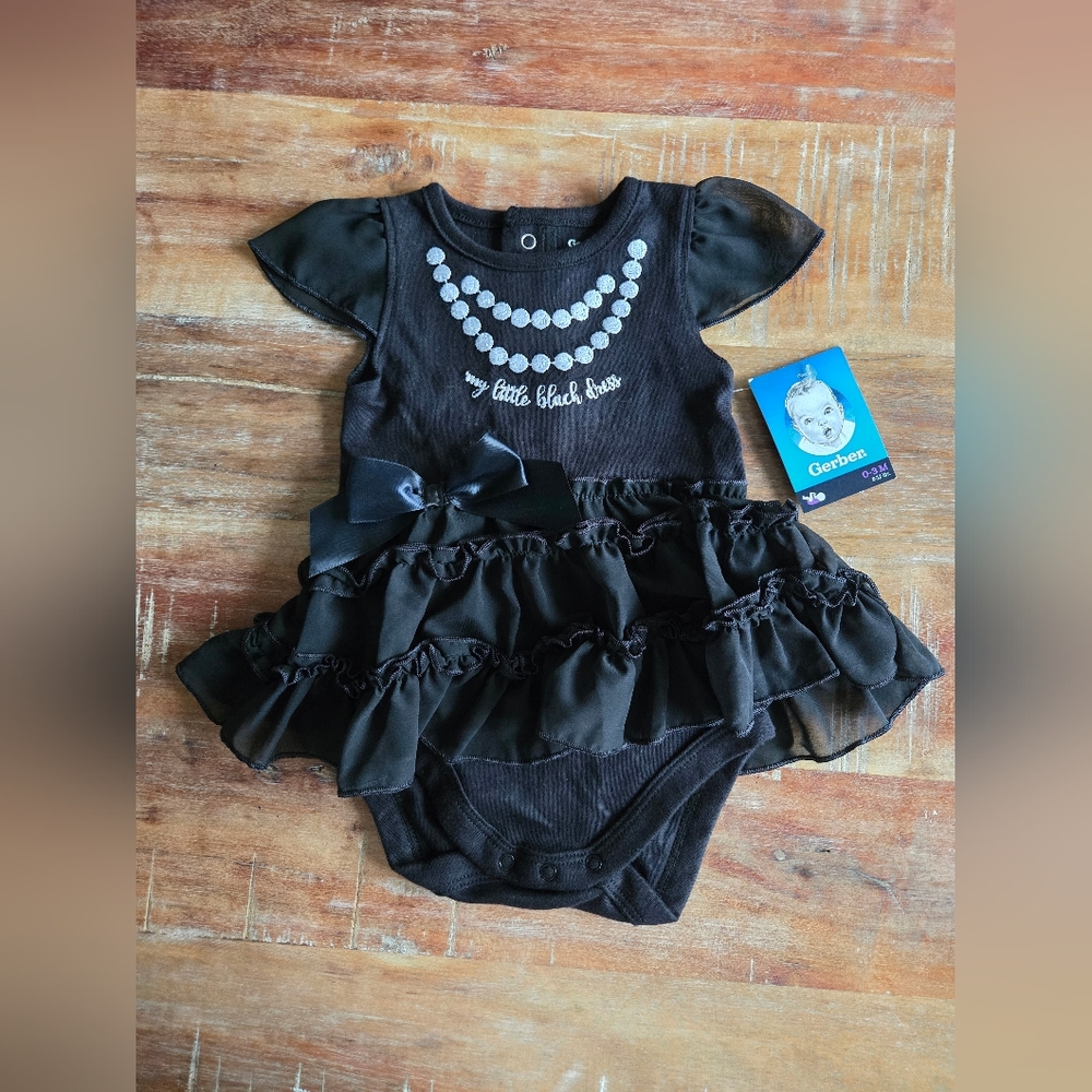 Gerber "My Little Black Dress" Onesie Outfit (Size: 0-3 Months)